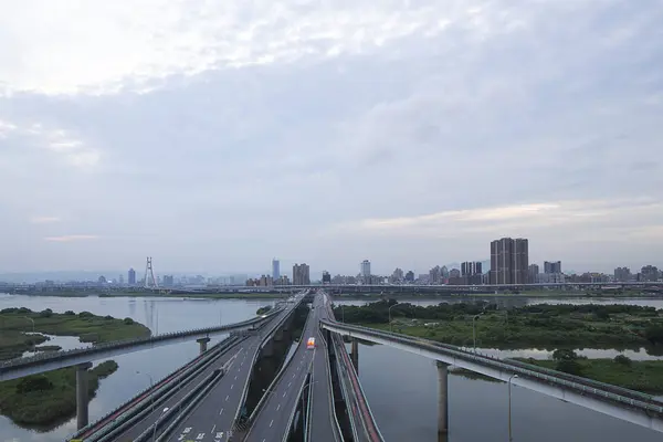 Autopistas Ríos Elevados Taipei Taiwán China —  Fotos de Stock