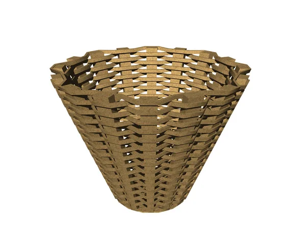 Wicker Basket Isolated White Background — Stock Photo, Image