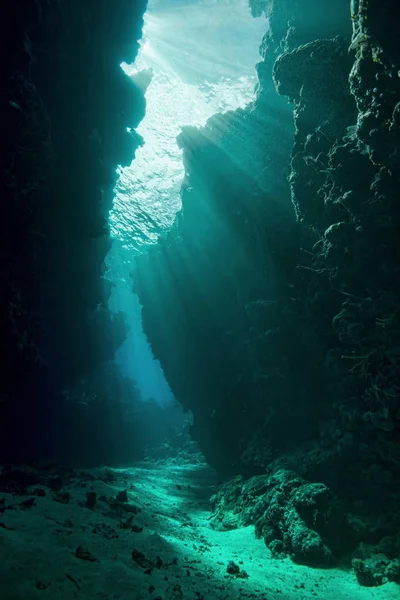 Unterwasserhöhle Sonnenlicht Das Allgemeine Geschäft Uepi Insel Neue Georgien Salomonische — Stockfoto