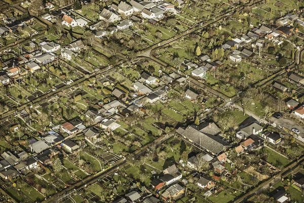 Vista Aérea Parcelas Cuadriculadas Casas Jardines Bremerhaven Bremen Alemania —  Fotos de Stock