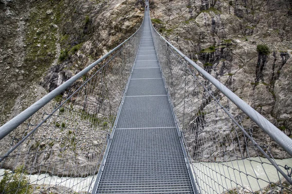 Footbridge Acima Glaciar Aletsch Valais Suíça — Fotografia de Stock