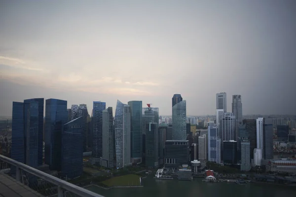 Stadtbild Und Wolkenkratzer Morgengrauen Singapore — Stockfoto