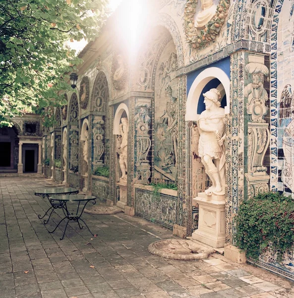 Сад Прикрашеними Статуями Палі Cio Dos Marqueses Fronteira Лісабон Португалія — стокове фото
