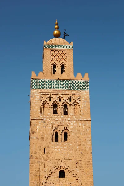 Minarete Mezquita Koutoubia Marrakech Marruecos —  Fotos de Stock