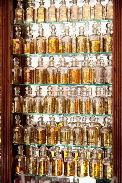 Perfumes Stacked Shelves Shop Medina Marrakech Morocco — Stock Photo, Image