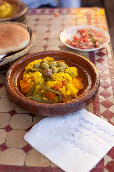 Bowl Tagine Restaurant Table — Stock Photo, Image