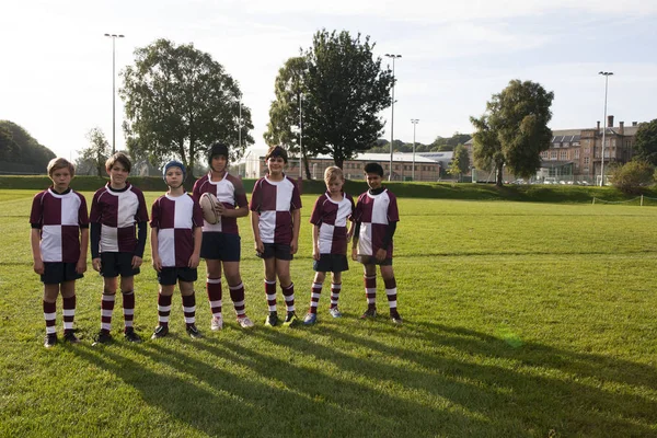 Portrait Teenage Schoolboy Rugby Team — Stock Photo, Image