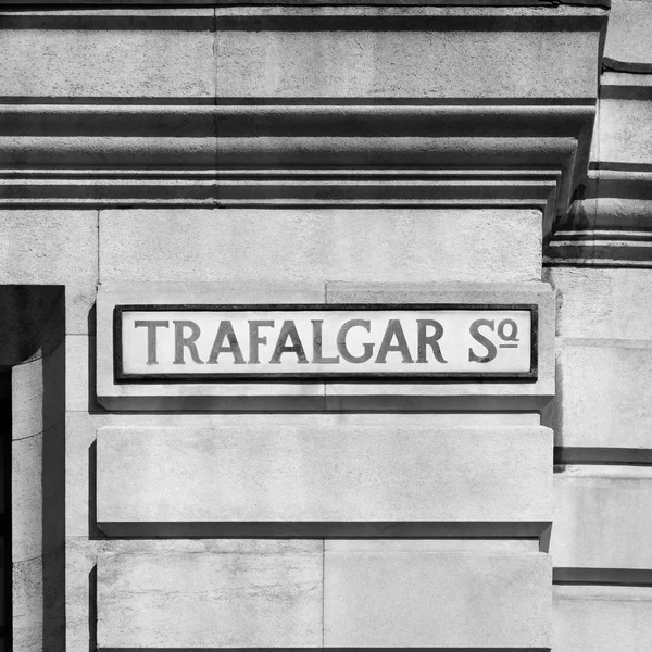 Trafalgar Square Sign Londres Reino Unido — Fotografia de Stock