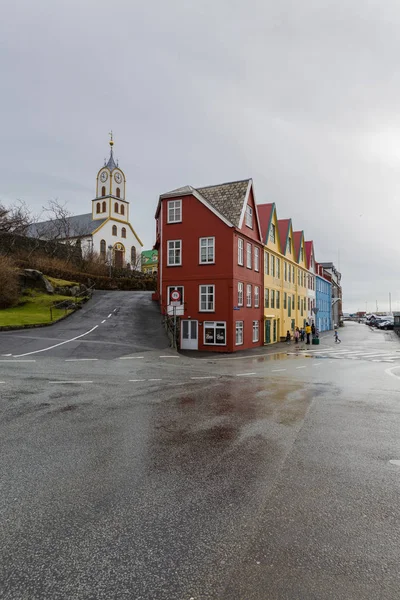 Dánský Styl Domů Torshavn Faerské Ostrovy — Stock fotografie