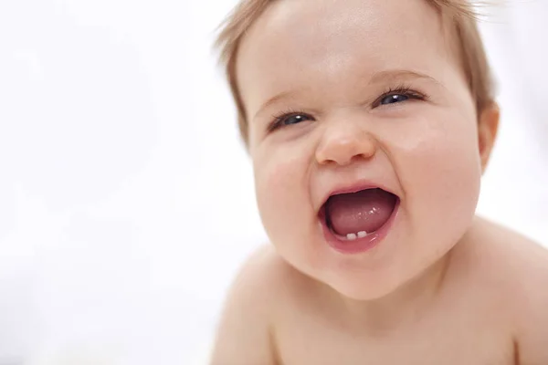 Bebeğim Gülüyor Yakın Plan — Stok fotoğraf