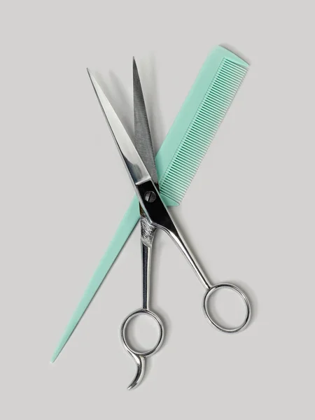 Hairdressing Scissors Comb — Stock Photo, Image