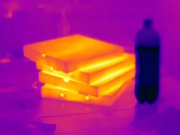 Thermal Image Pizza Boxes — Stock Photo, Image