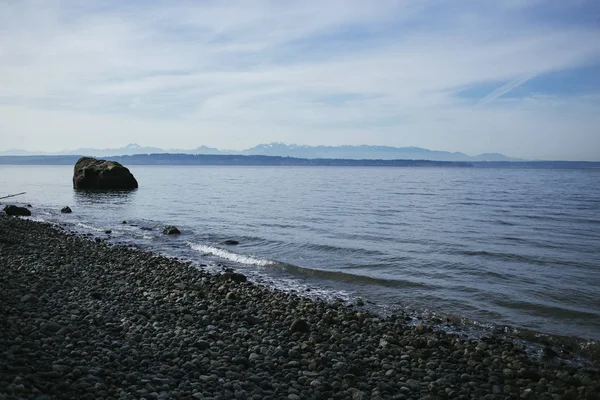 Vista Puget Sound Partir Pebble Beach Seattle Washington State Eua — Fotografia de Stock