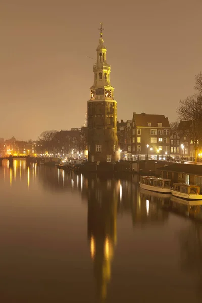 Montelbaanstoren Oudeschans Amsterdam Nederland — Stockfoto