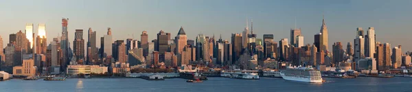 Vista Panorámica Desde Weehawken Nueva Jersey Manhattan Nueva York Estados —  Fotos de Stock