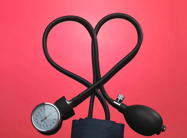 Manómetro Presión Arterial Forma Corazón —  Fotos de Stock
