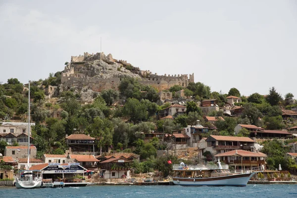 Castle Waterfront Kalekoy Lycian Way Kalekoy Demre Simena Turkey — ストック写真