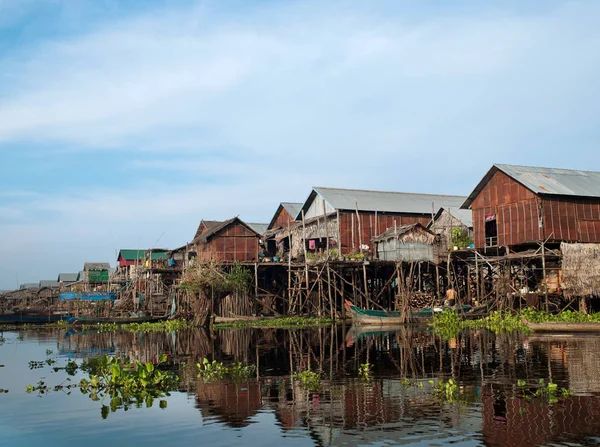 Pueblo Flotante Kompong Phluk Gran Lago Tonle Sap Camboya — Foto de Stock