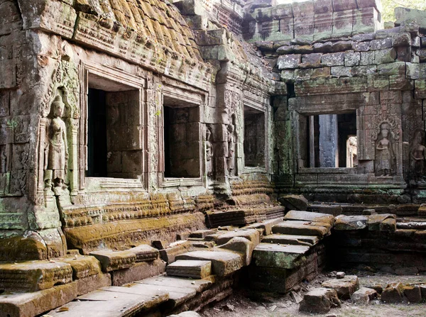 Bajorrelieve Tallado Las Paredes Templo Angkor Provincia Siem Reap Camboya — Foto de Stock