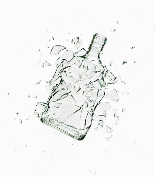 Nahaufnahme Einer Zersplitterten Glasflasche — Stockfoto