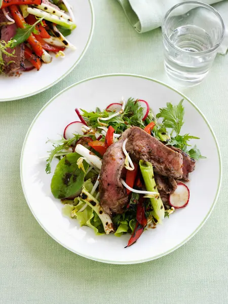 Plate Beef Radish Salad — Stockfoto