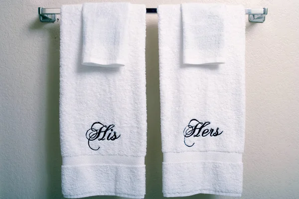 Zijn Haar Bijpassende Handdoeken — Stockfoto