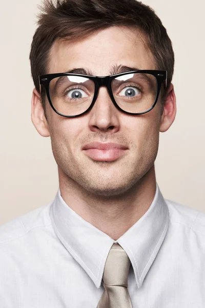 Junger Mann Mit Retro Brille — Stockfoto