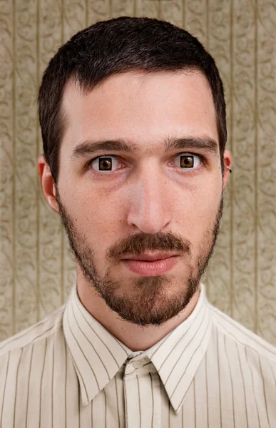Retrato Homem Adulto Médio Com Olhos Quadrados — Fotografia de Stock