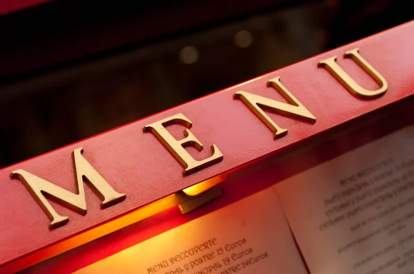 Menu Board Parigi Francia — Foto Stock