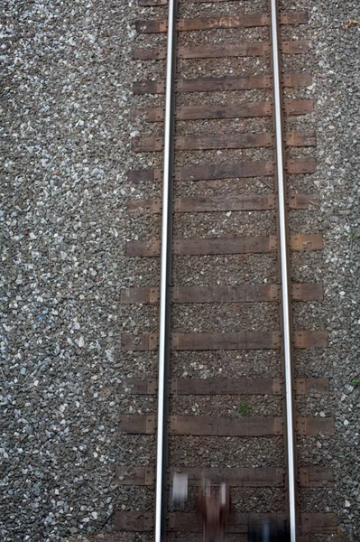 Tågspår Ovanifrån — Stockfoto