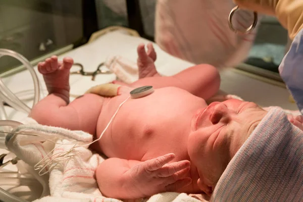 Nyfödda Barn Sjukhus Spjälsäng — Stockfoto