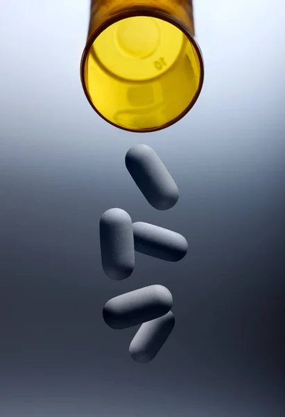 Pills Pouring Prescription Bottle — Stock Photo, Image