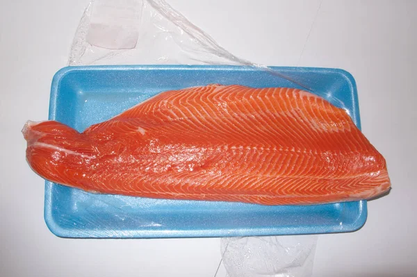 Apetitivo Salmón Carne Pescado Mariscos — Foto de Stock