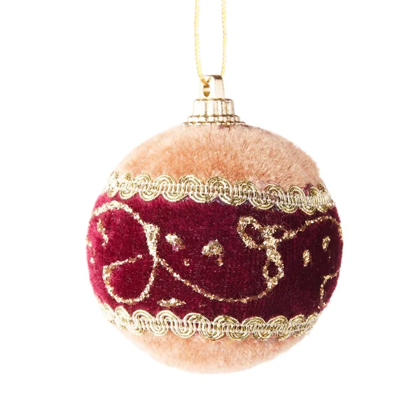 白い背景にクリスマスと新年モミの木の装飾のためのおもちゃ — ストック写真