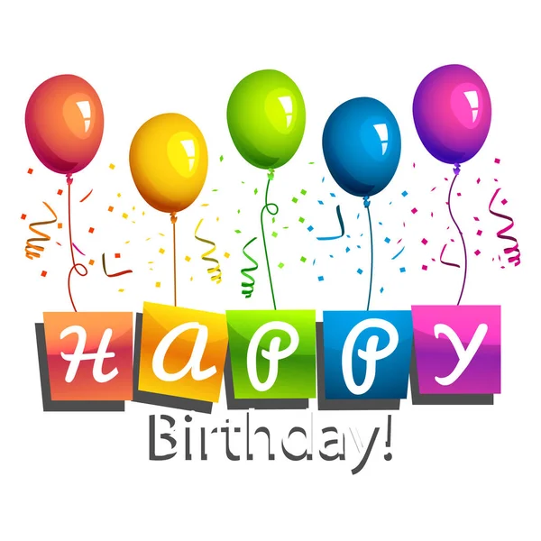 Colorful Happy Birthday Greeting Card Vector Illustration — Stock Photo, Image
