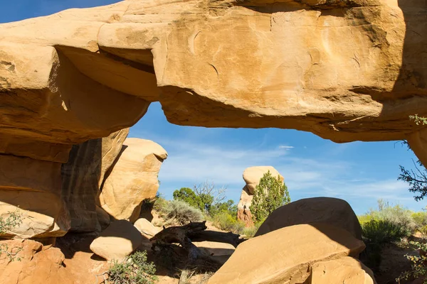 Sandstein Figuren Sandstone Figures Devils Garden Hole Rock Road Grand — Φωτογραφία Αρχείου