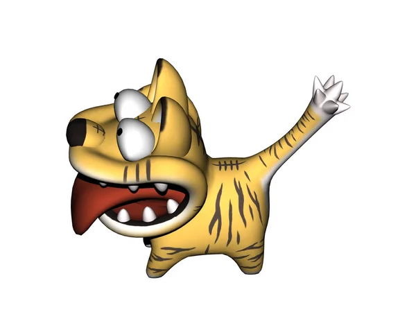 Cartoon Tiger Illustration White Background — Stock Photo, Image