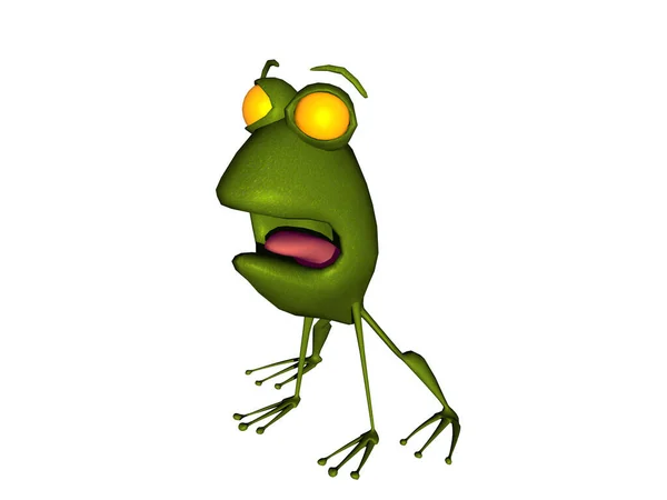 Cartoon Frog Illustration White Background — Stock Photo, Image