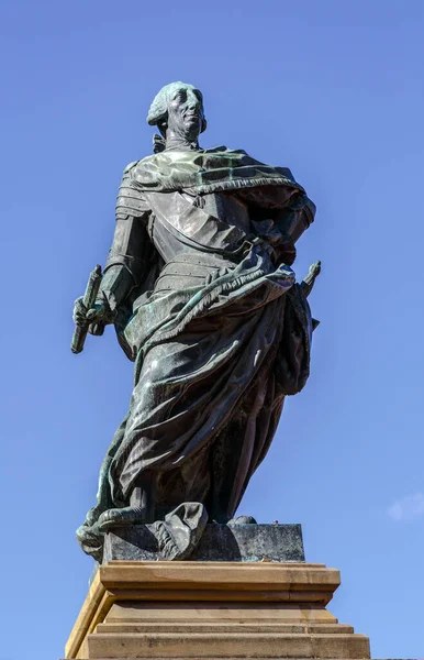 Burgos Espagne Monument Roi Carlos Iii Sur Place Principale Ville — Photo