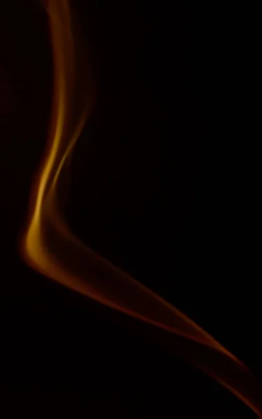 Orange Abstract Smoke Art Plume Black Background — Stock Photo, Image