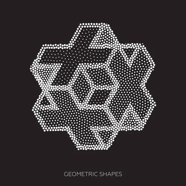 Isometrische Abstrakte Geometrische Gestaltungselemente Werden Aus Einer Reihe Von Punkten — Stockfoto