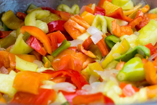 Matlagning Stuvning Med Färska Grönsaker Kruka — Stockfoto