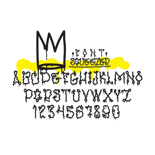 글씨체 스플래시 알파벳 디자인 요소가 스프링 이미지 노란색 — 스톡 사진