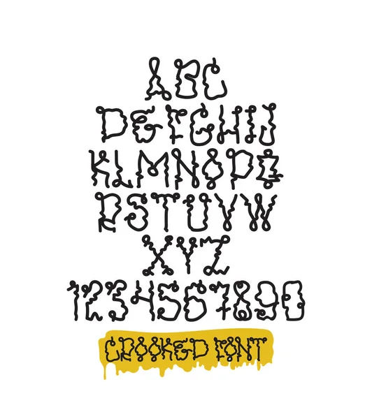 Τολμηρό Χειρόγραφο Graffiti Squeezer Αλφάβητο Γραμματοσειρά Διανυσματική Εικόνα — Φωτογραφία Αρχείου