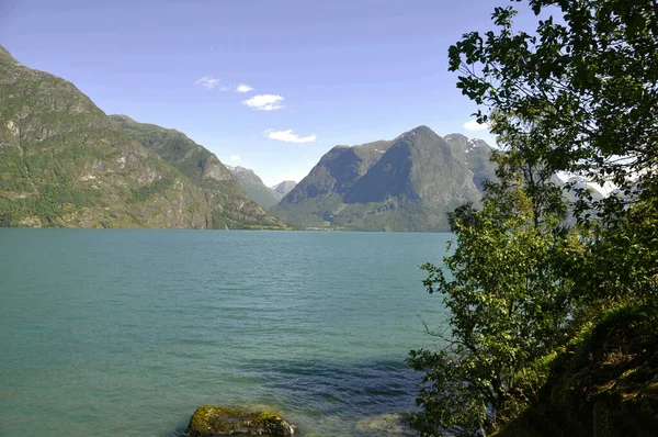 Obraz Strynevatnet Pobliżu Stryn Norwegii Ulicy — Zdjęcie stockowe