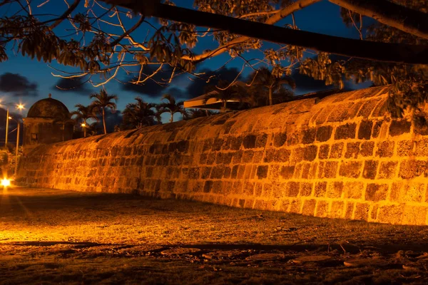 Cartagenas Mur Skymningen — Stockfoto