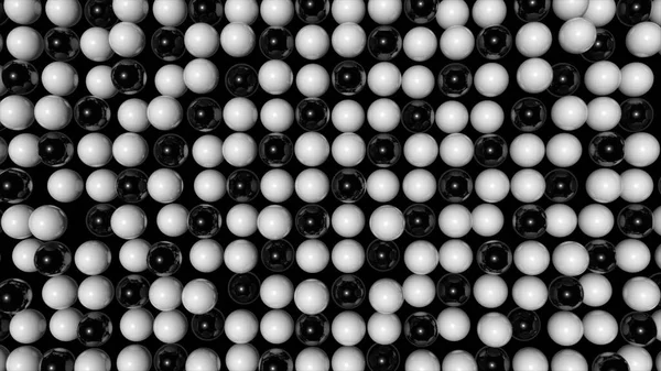 Fondo Animado Aleatorio Abstracto Con Esferas Blanco Negro Lazo Sin — Foto de Stock