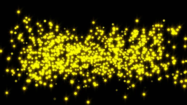 Altın Parçacık Arka Planı Siyah Arka Planile Sarı Parçacıklar — Stok fotoğraf