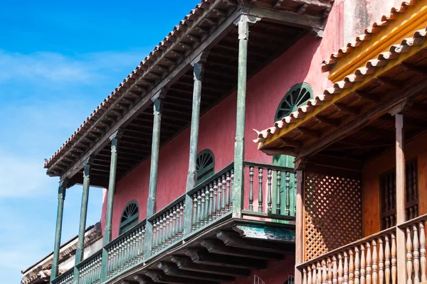 Cartagena Indias Daki Colinial House Balkonunda — Stok fotoğraf