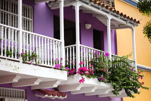 Balcón Colonial Cartagena Indias —  Fotos de Stock